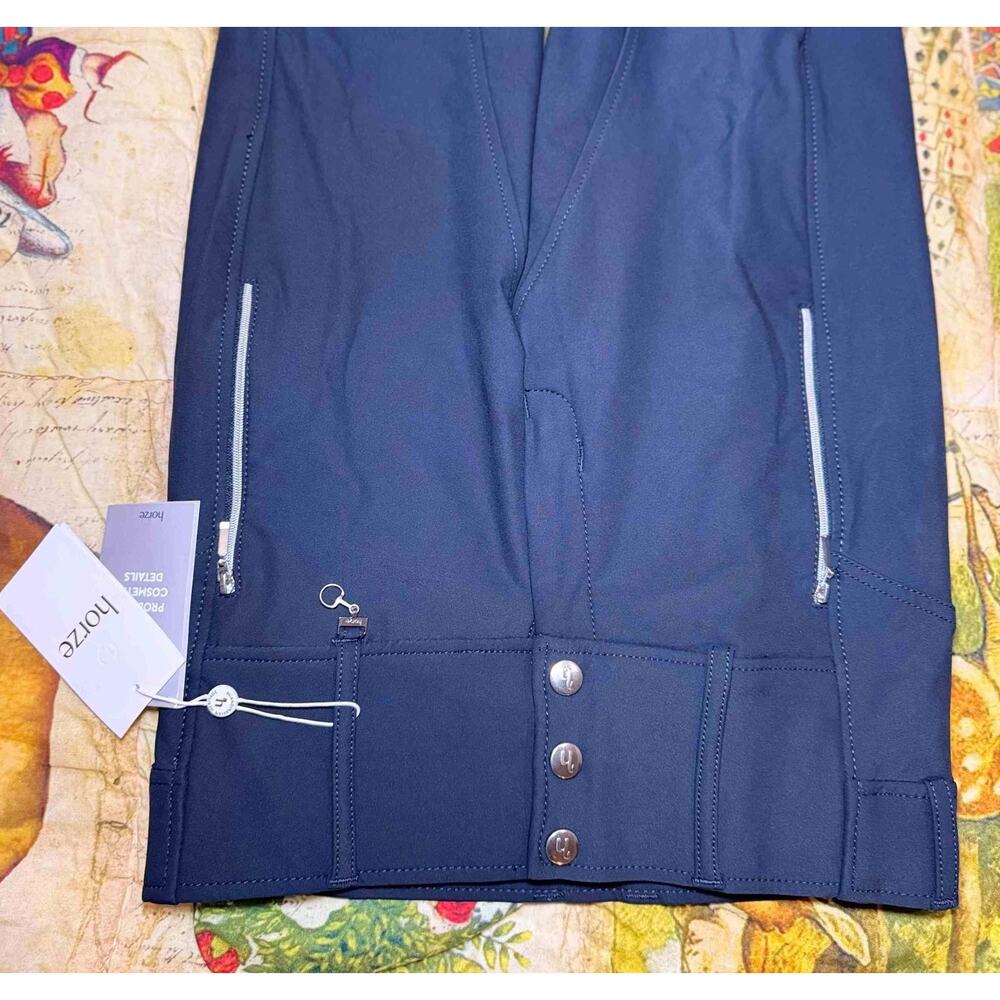Horze Andrea High Waist Knee Patch Riding Tights Breeches US 24 EU 36 NWT Blue - Picture 6 of 15